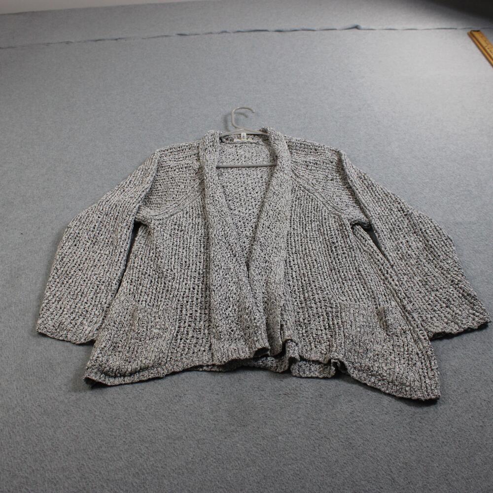 Eileen Fisher Cardigan Sweater Women XL Gray Open Knit Lightweight Coastal Boho